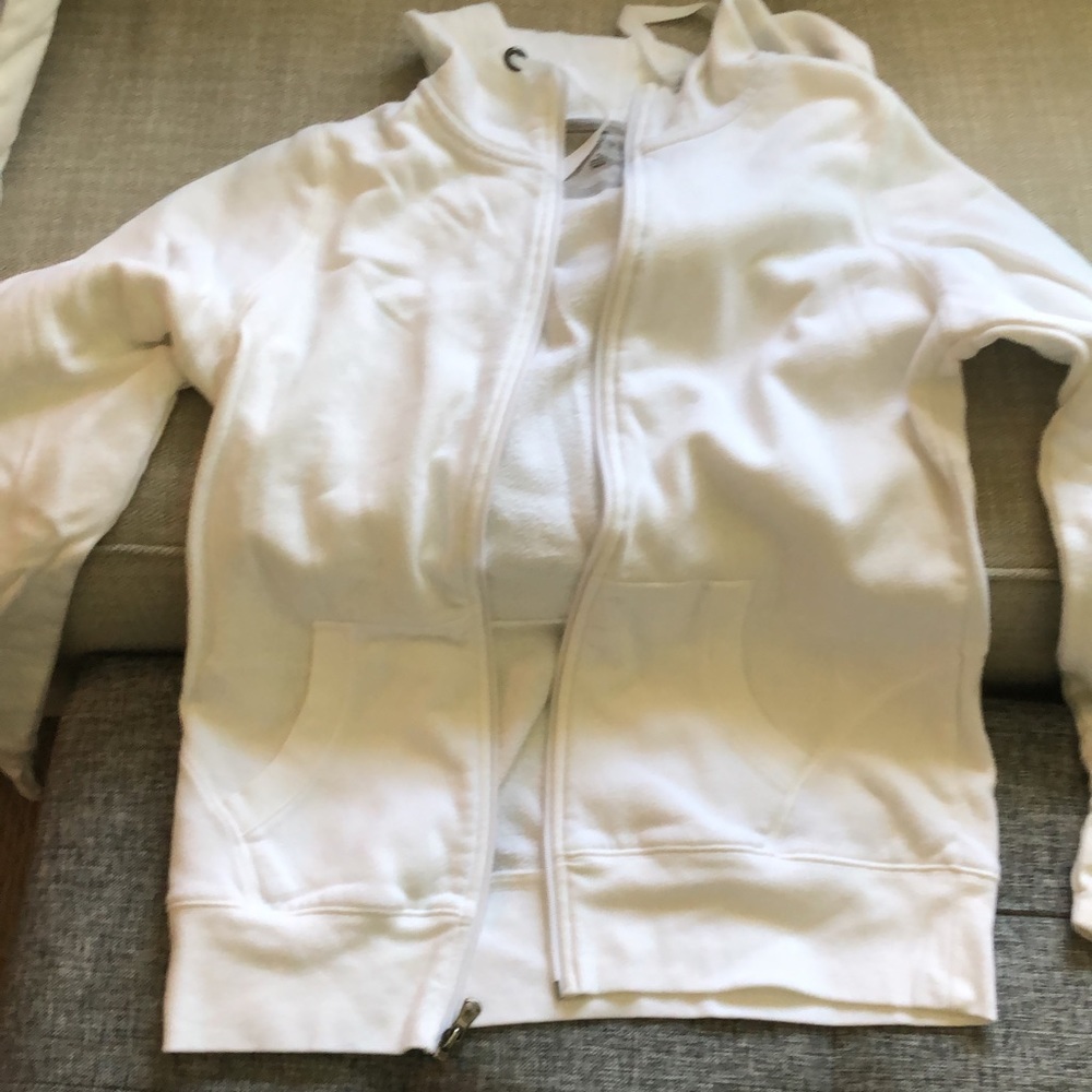white zip up